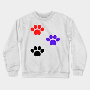 blue red black dog paws design Crewneck Sweatshirt